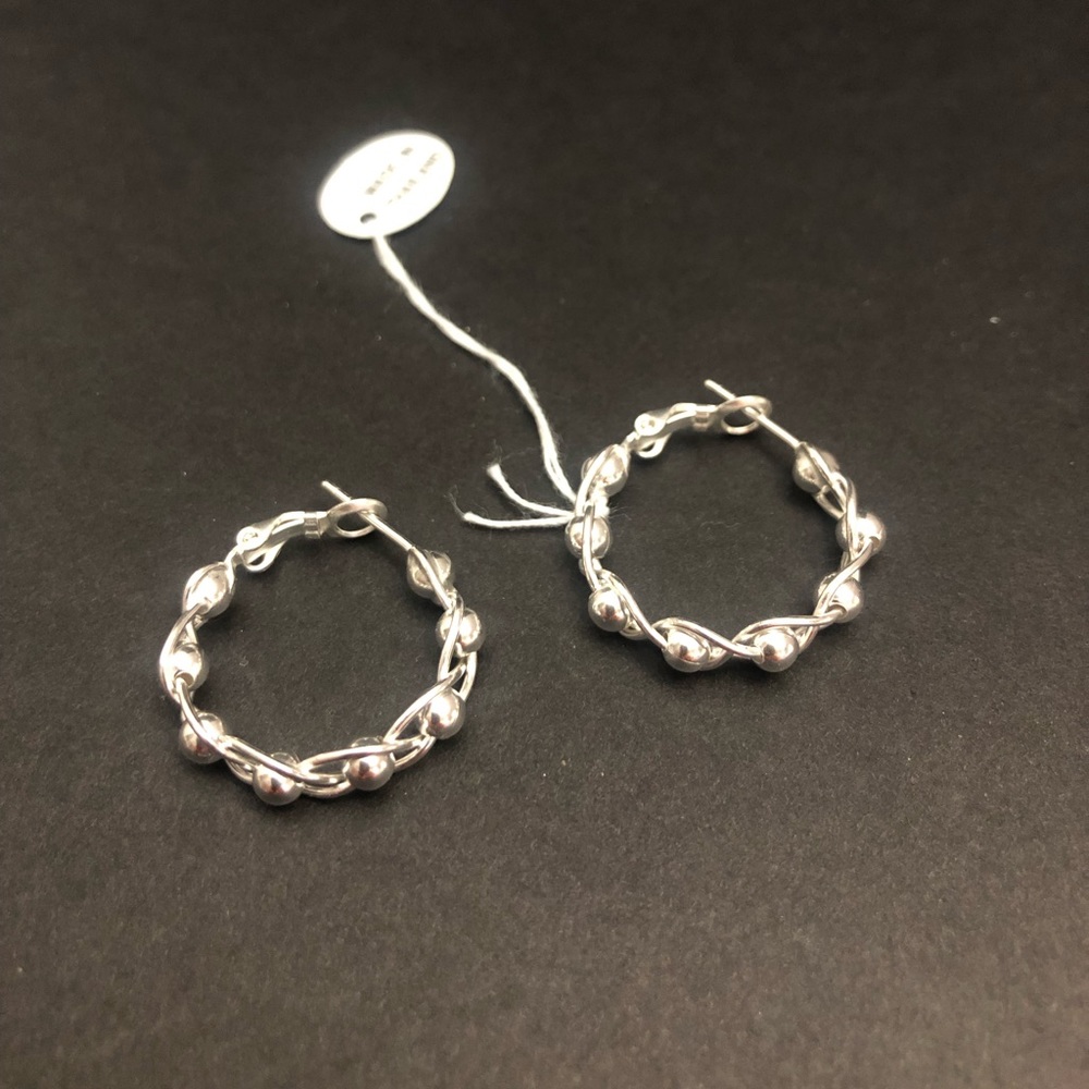 Sterling silver braided hoops earrings